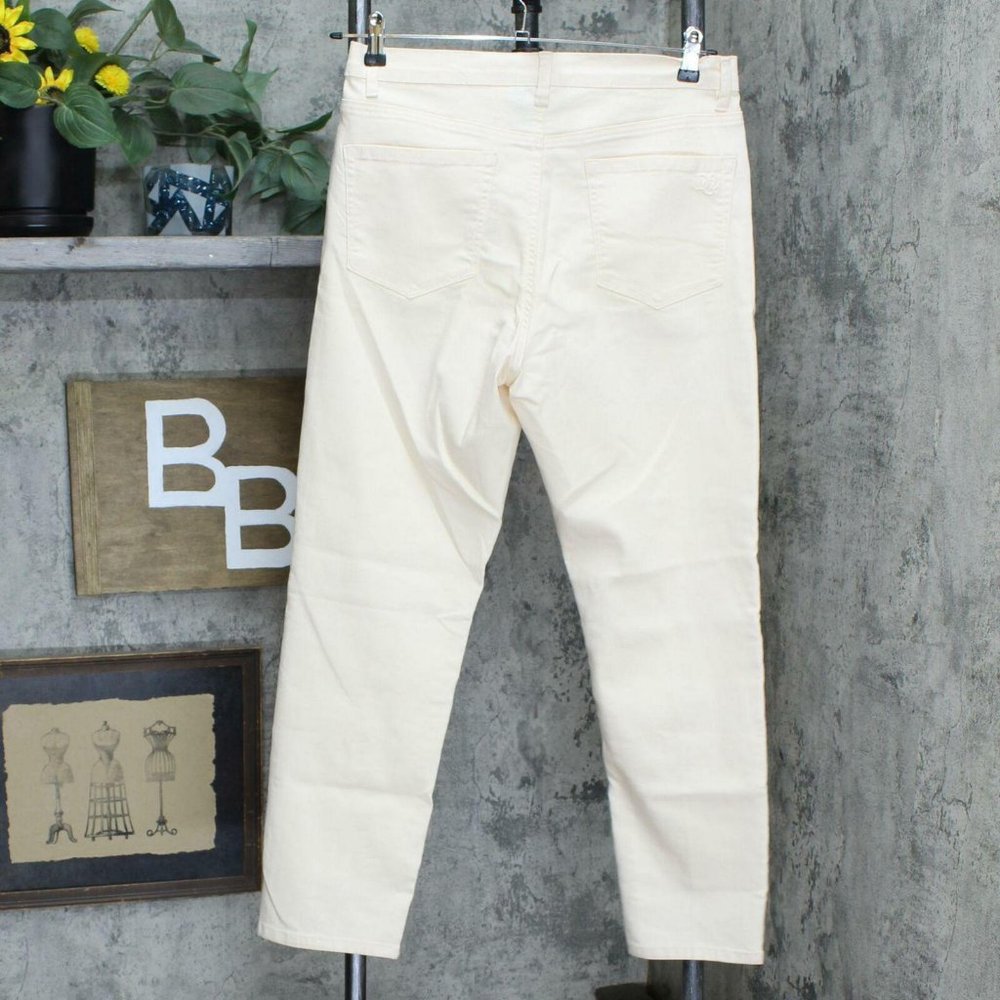 NWT DG2 Printed Hem Skinny Jeans 2 Cream Ivory - Picture 3 of 6